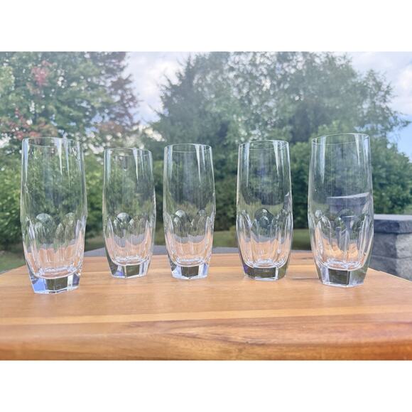 VTG Spiegelau Germany 12 Oz Tumblers Highball Heavy Cut Crystal 6.25”~5 Pc Set - Picture 1 of 10